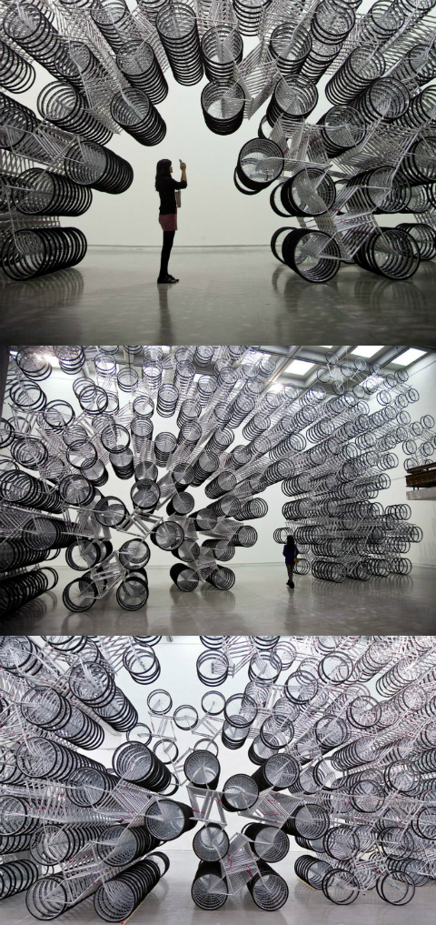 Инсталляция из велосипедов в Тайване