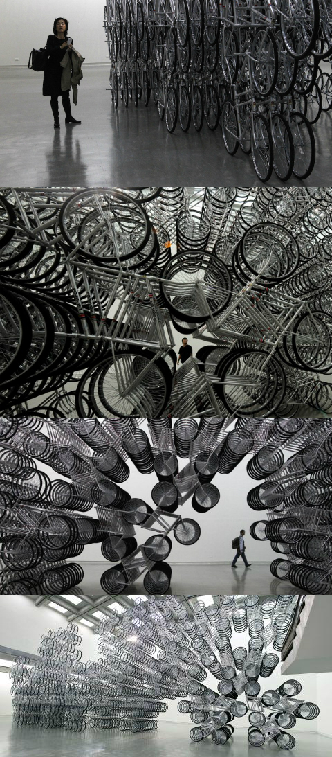 Инсталляция из велосипедов в Тайване