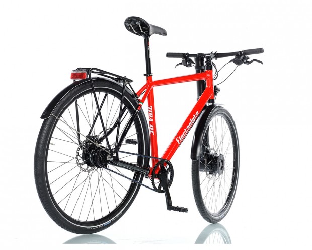 Вилки этих электровелосипедов напоминают вилки Cannondale Lefty